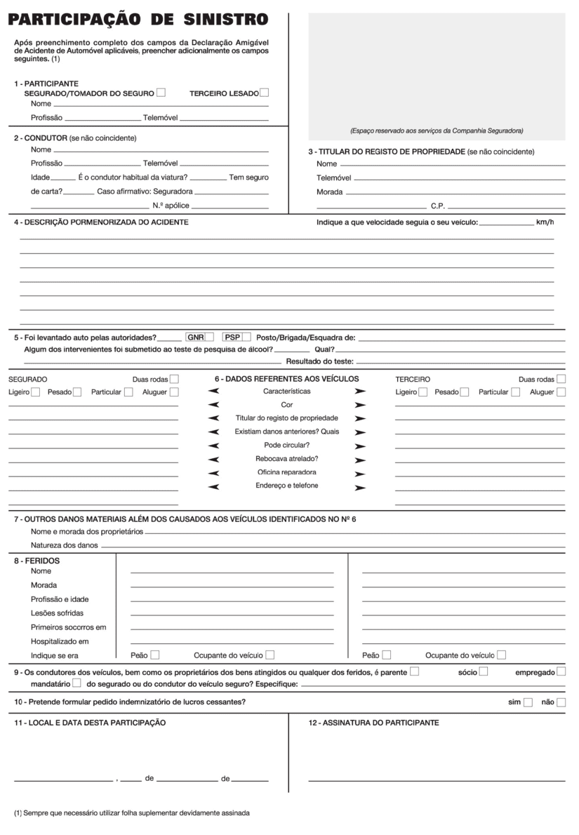 Comment remplir un constat amiable au Portugal ? 43 comment remplir un constat amiable au portugal